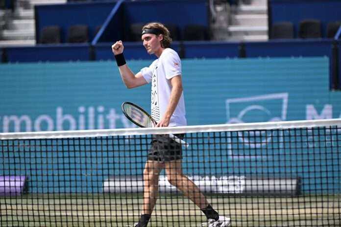 20220622 Mallorca Championships 2022 SANTA PONSA, SPAIN - JUNE 22 2022 : Stefanos TSITSIPAS at - Mallorca Championships